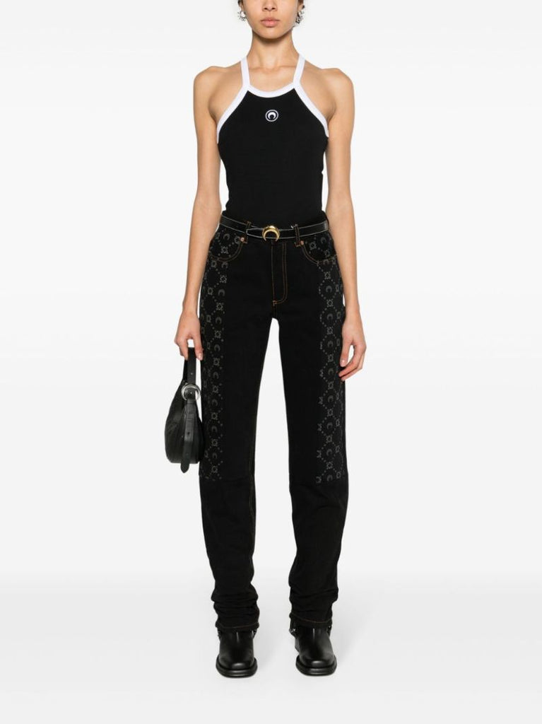 Black Crescent Moon Organic Cotton Top