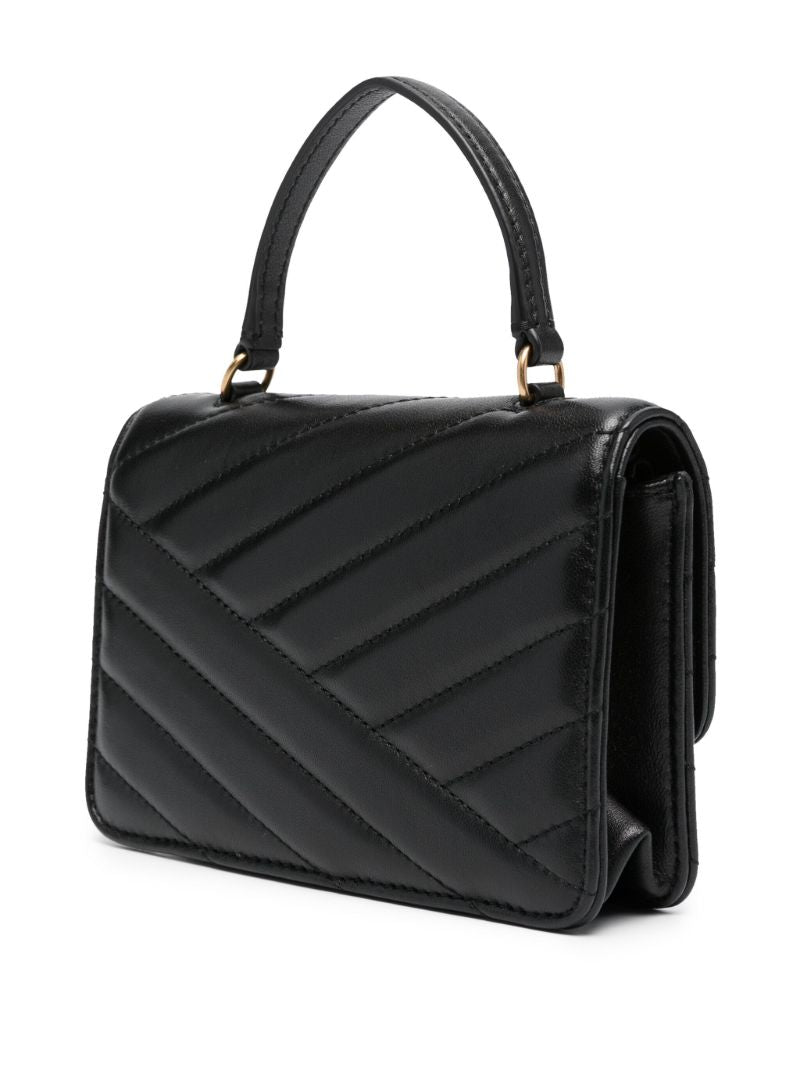 Black Kira Mini Leather Tote Bag