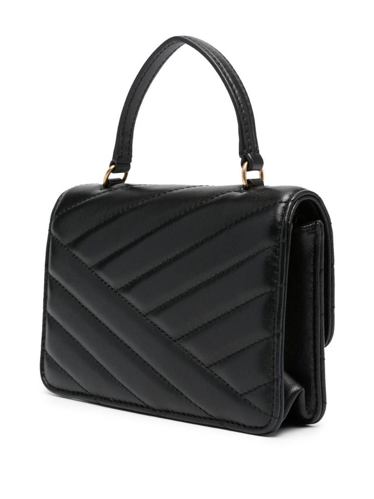 Black Kira Mini Leather Tote Bag