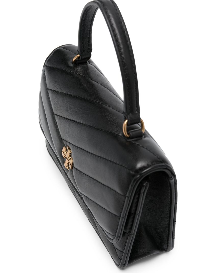 Black Kira Mini Leather Tote Bag