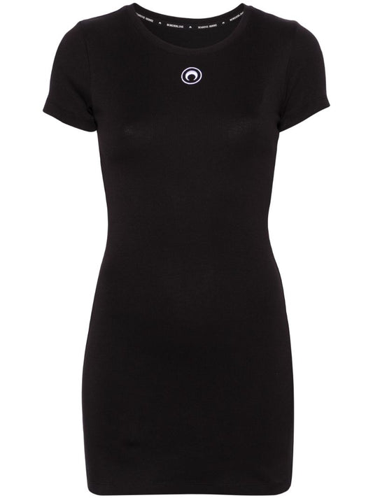 Black 1x1 Organic Cotton T-shirt Dress