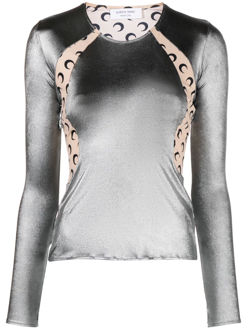 Silver Crescent Moon Long Sleeve T-shirt