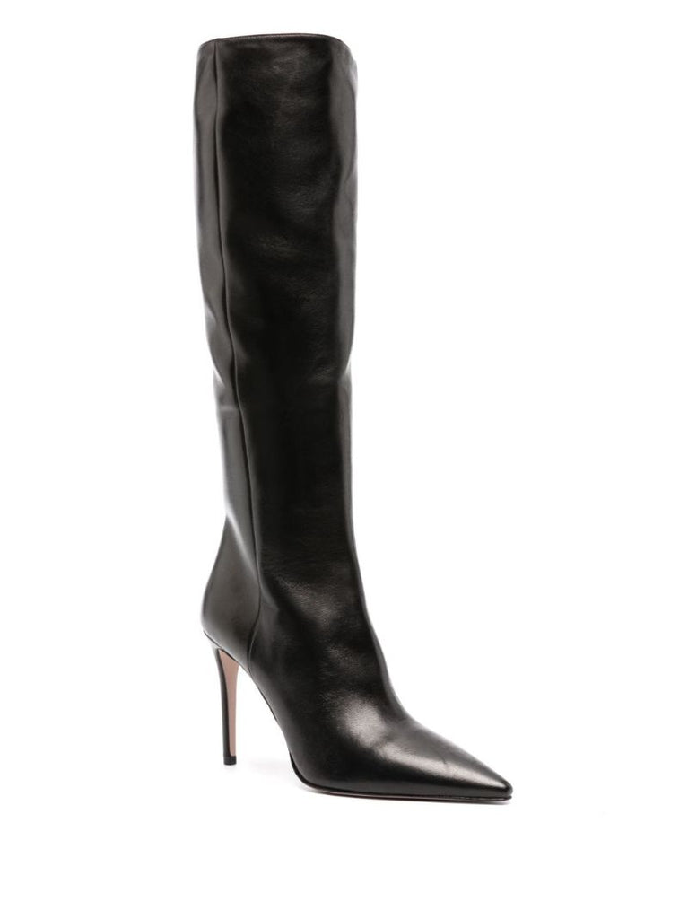 Black 95 Leather Knee-high Boots