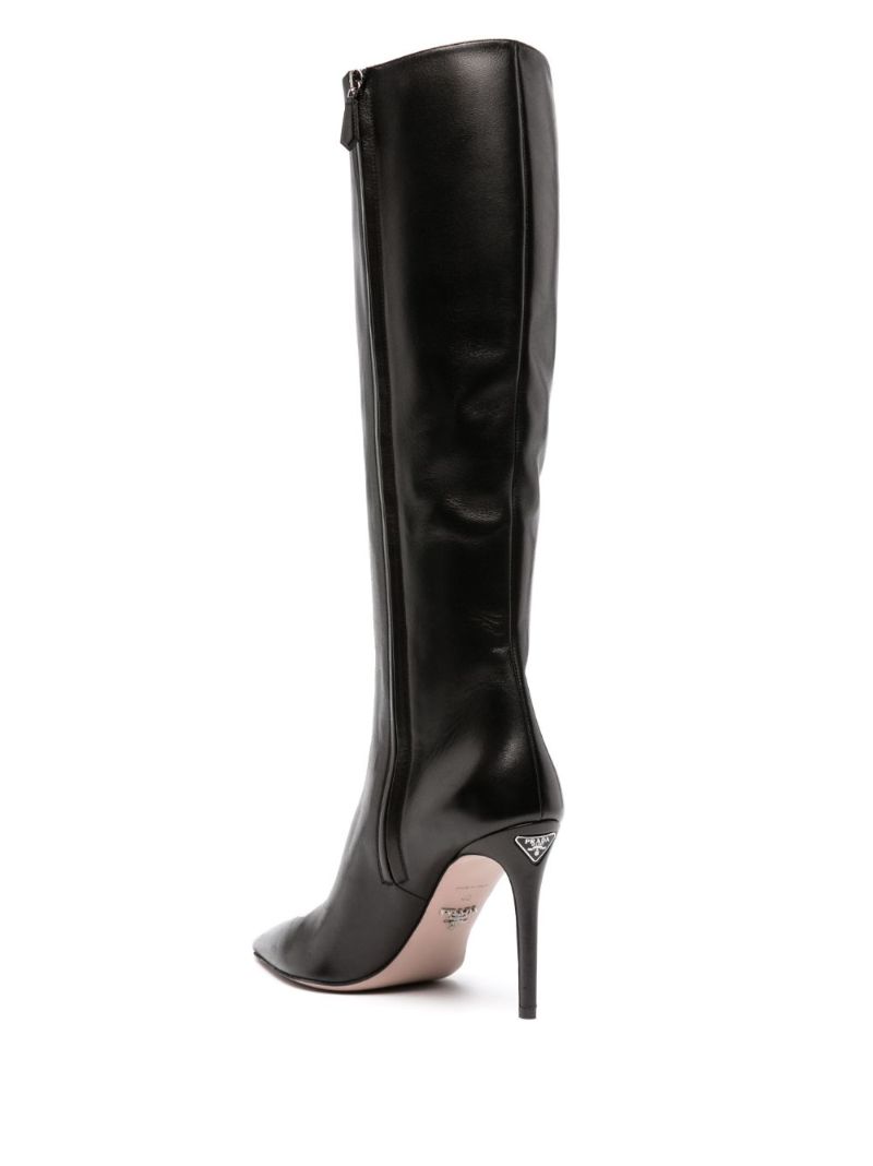 Black 95 Leather Knee-high Boots