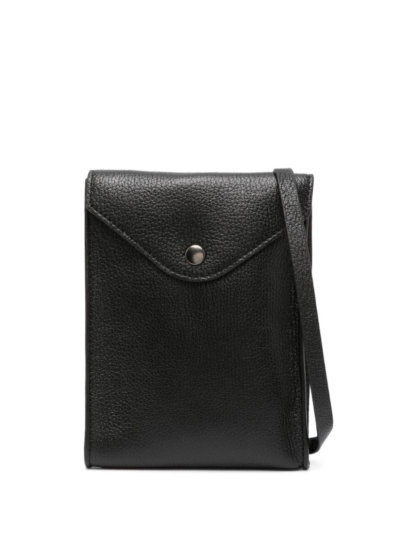 Black Enveloppe Leather Cross Body Bag
