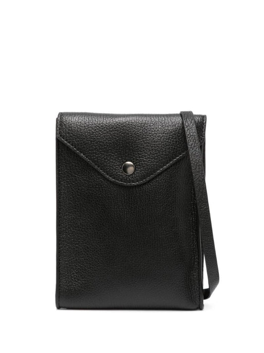 Black Enveloppe Leather Cross Body Bag