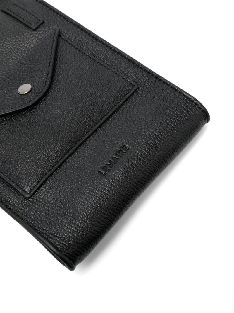 Black Enveloppe Leather Cross Body Bag