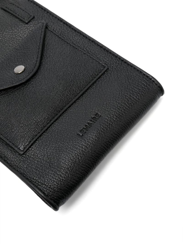 Black Enveloppe Leather Cross Body Bag