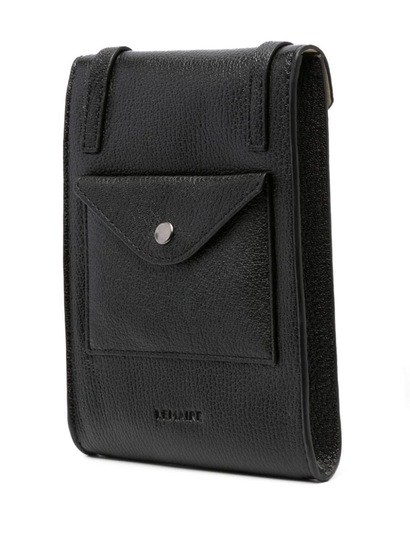 Black Enveloppe Leather Cross Body Bag