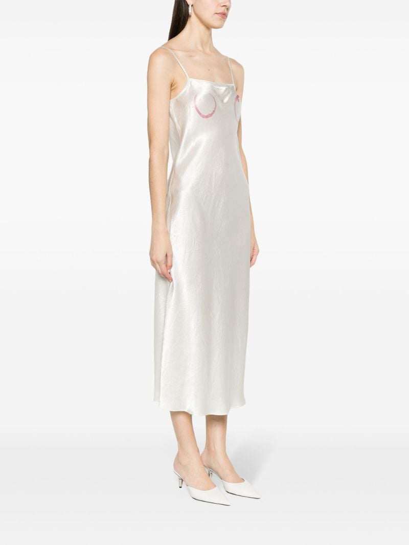 Neutral Wine Ring-print Satin Dress