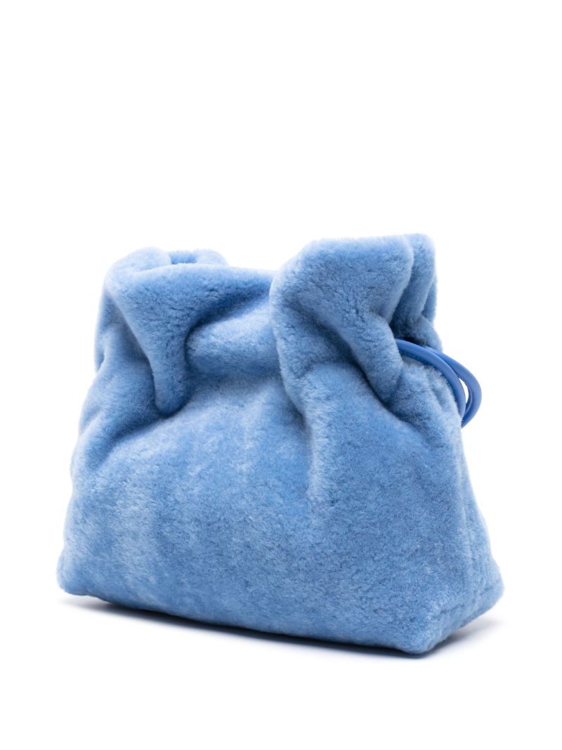 Blue Flamenco Shearling Clutch Bag