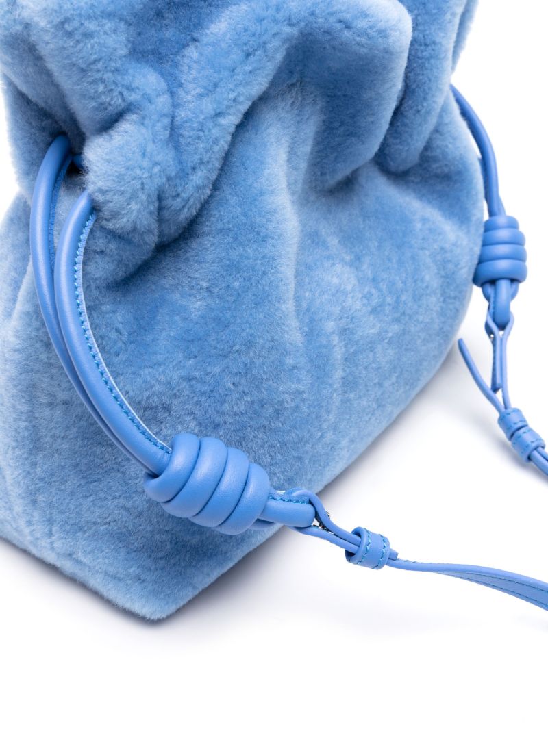 Blue Flamenco Shearling Clutch Bag