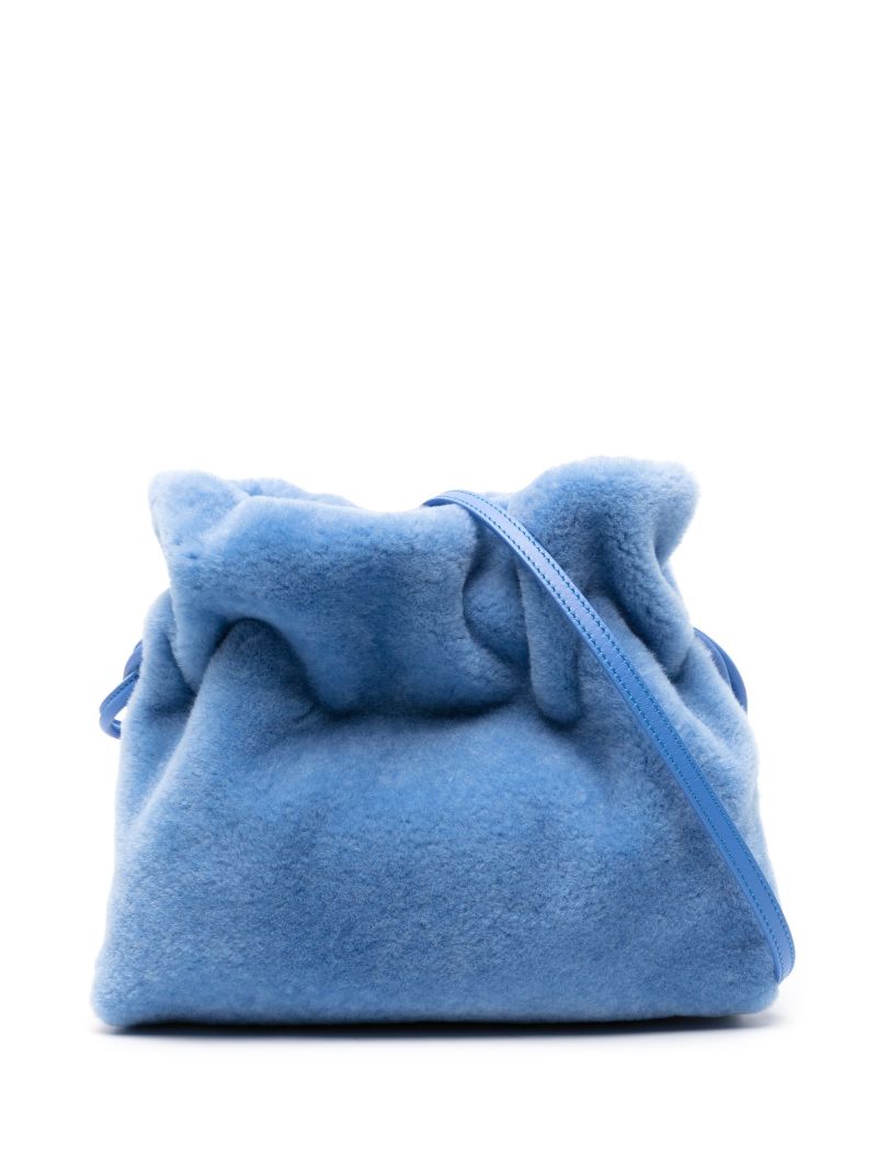 Blue Flamenco Shearling Clutch Bag