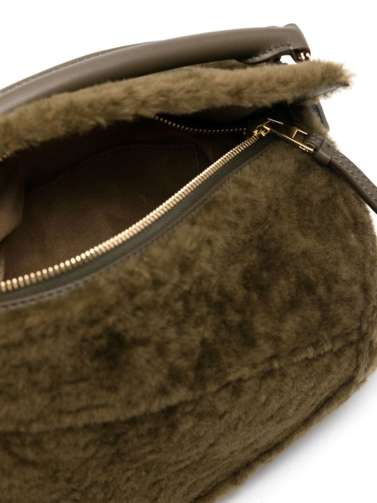 Green Puzzle Edge Small Top Handle Bag