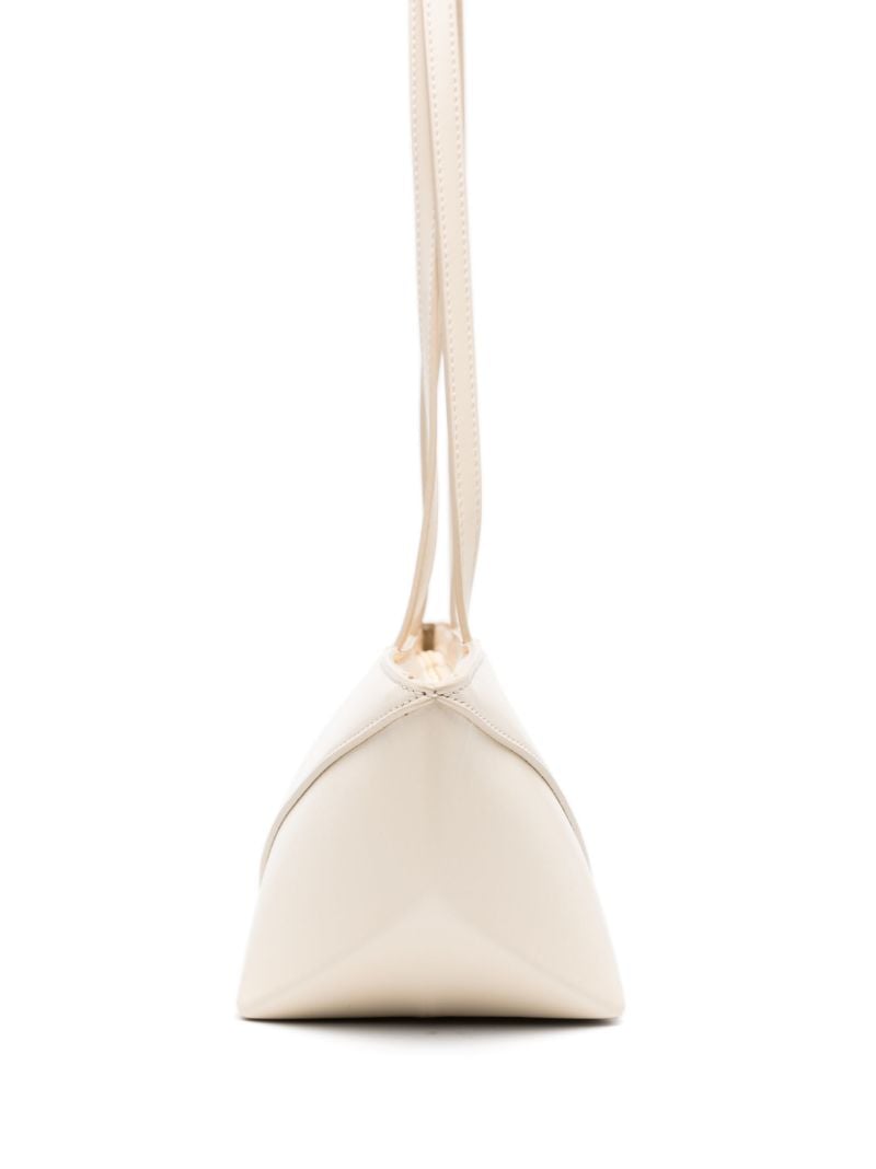 Neutral Cropped Puzzle Fold Leather Shoulder Bag