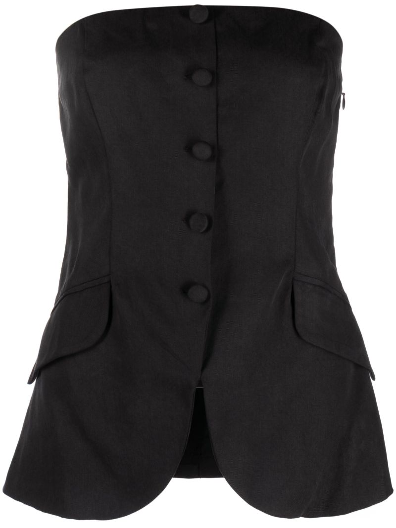 Black Tonya Strapless Top