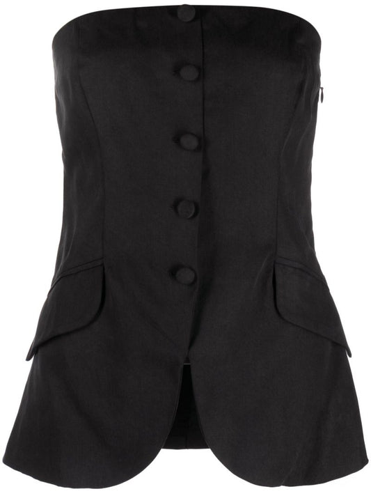 Black Tonya Strapless Top