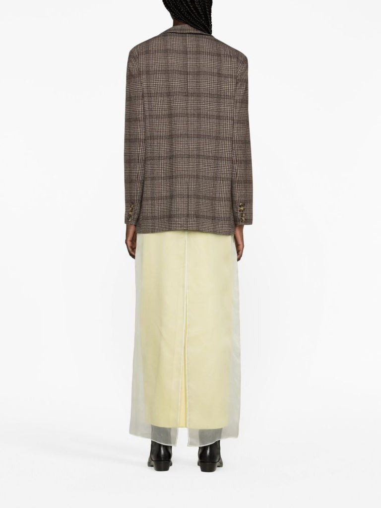 Brown Single-breasted Plaid Blazer
