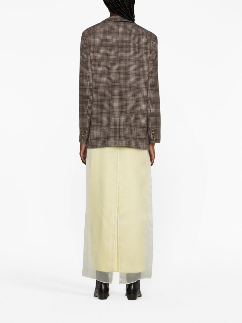Brown Single-breasted Plaid Blazer