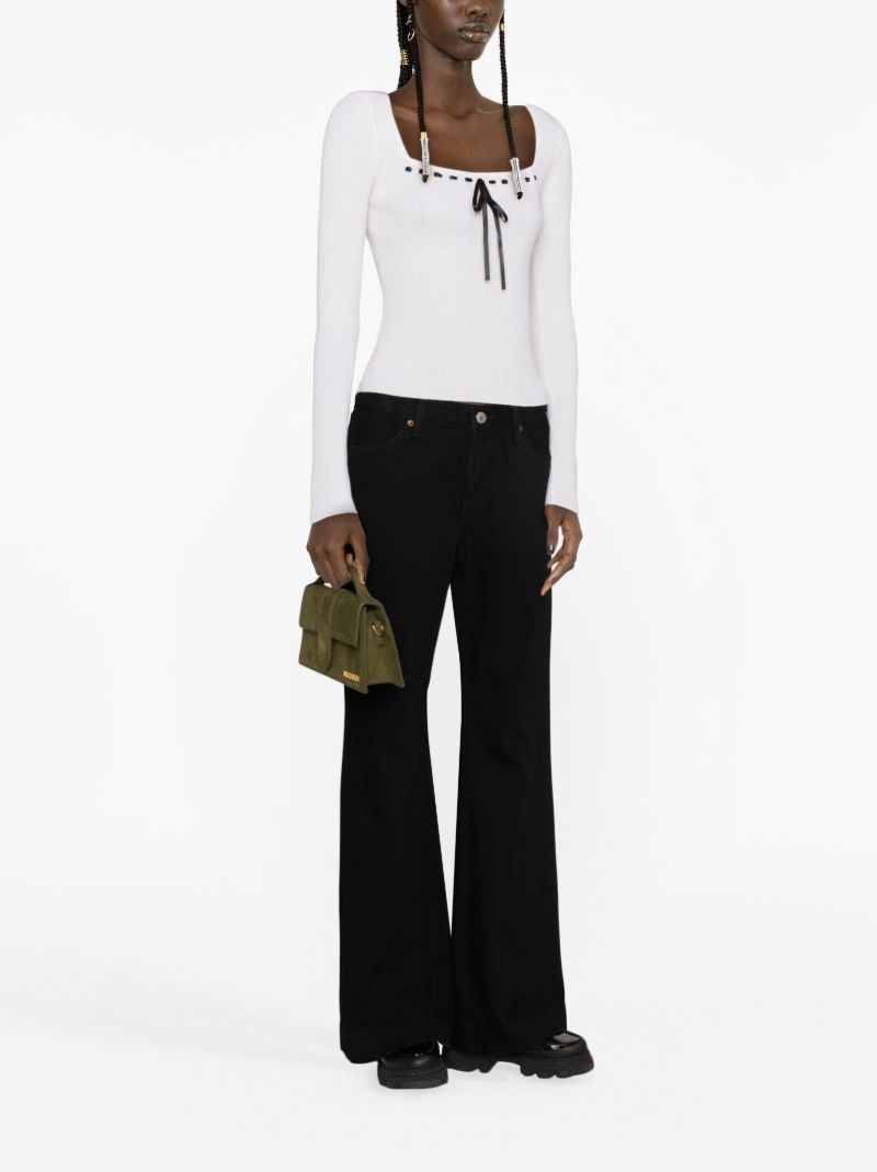 Neutral Kameron Lace-up Cashmere Sweater