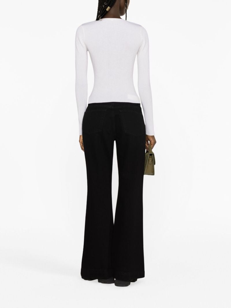 Neutral Kameron Lace-up Cashmere Sweater