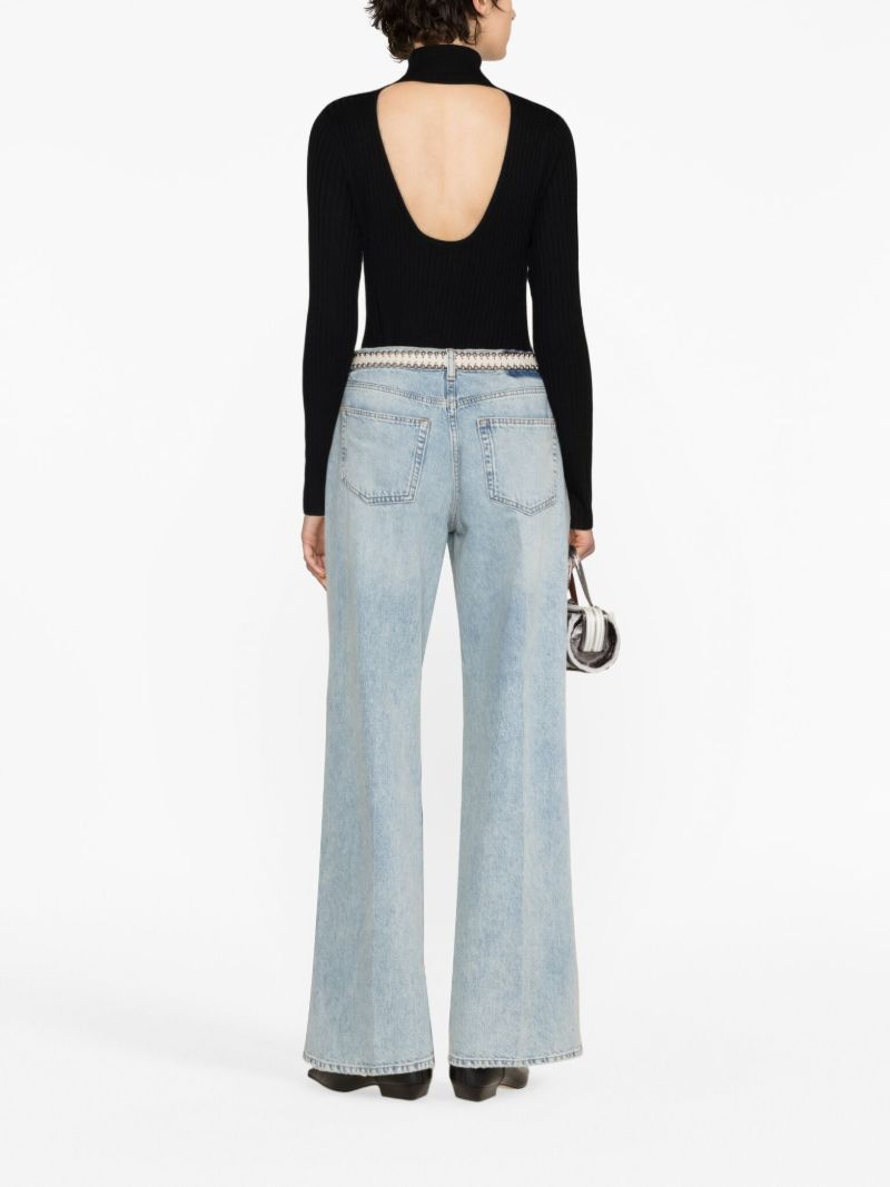 Blue Cary Wide-leg Jeans