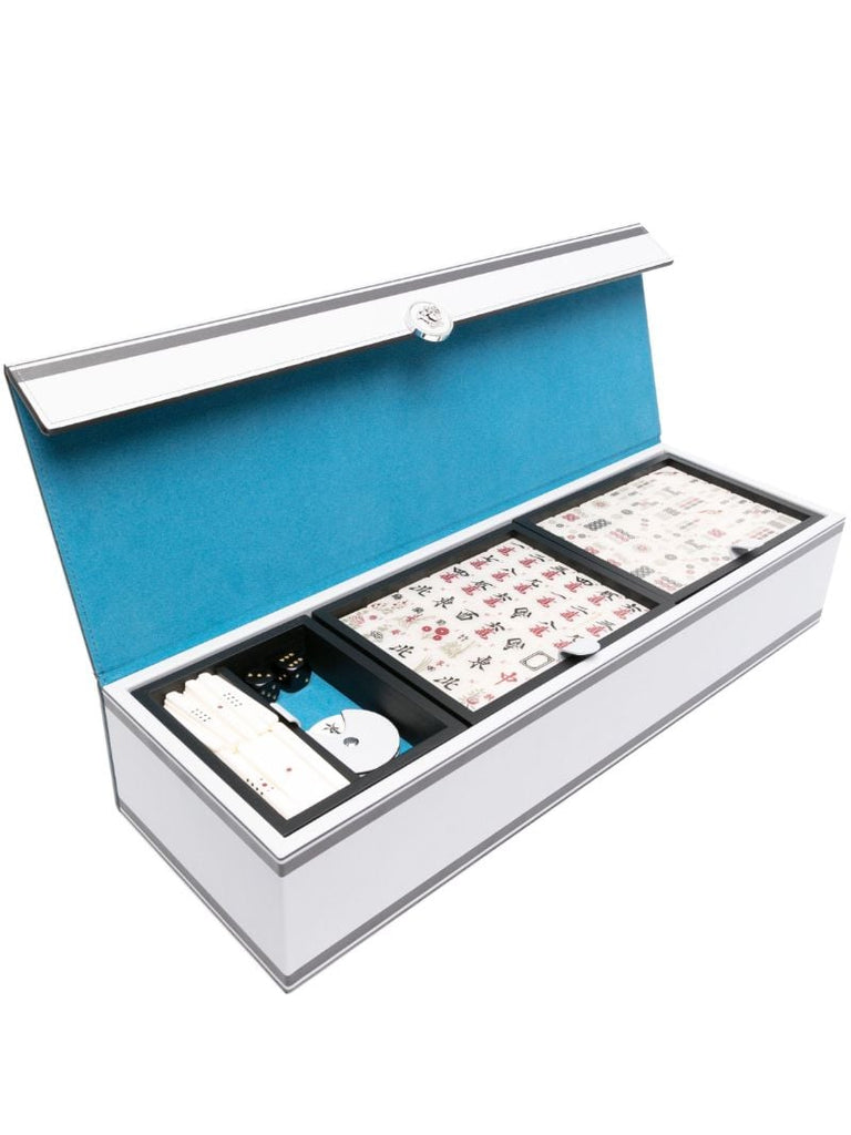 Silver-tone Barocco Print Mahjong Set