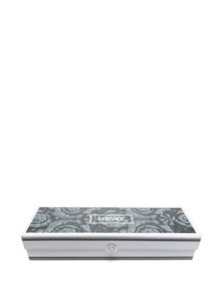 Silver-tone Barocco Print Mahjong Set