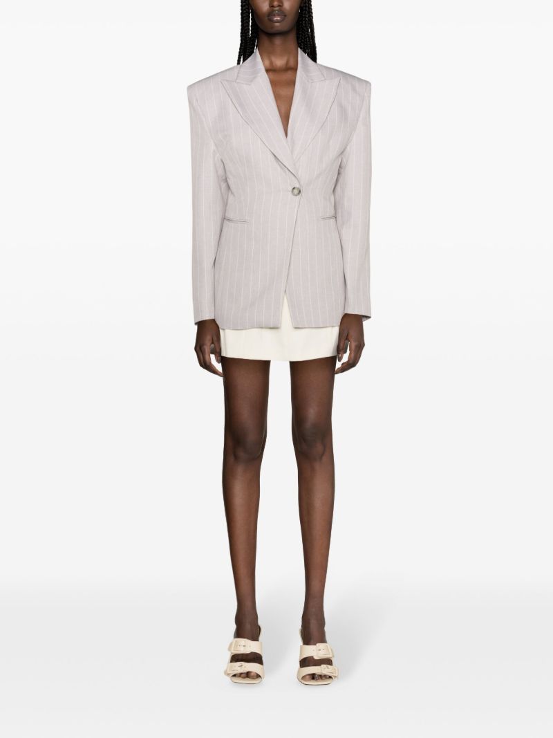 Grey Ottavia Hourglass Pinstripe Blazer
