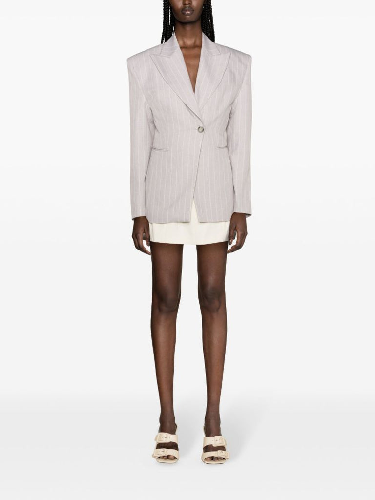 Grey Ottavia Hourglass Pinstripe Blazer