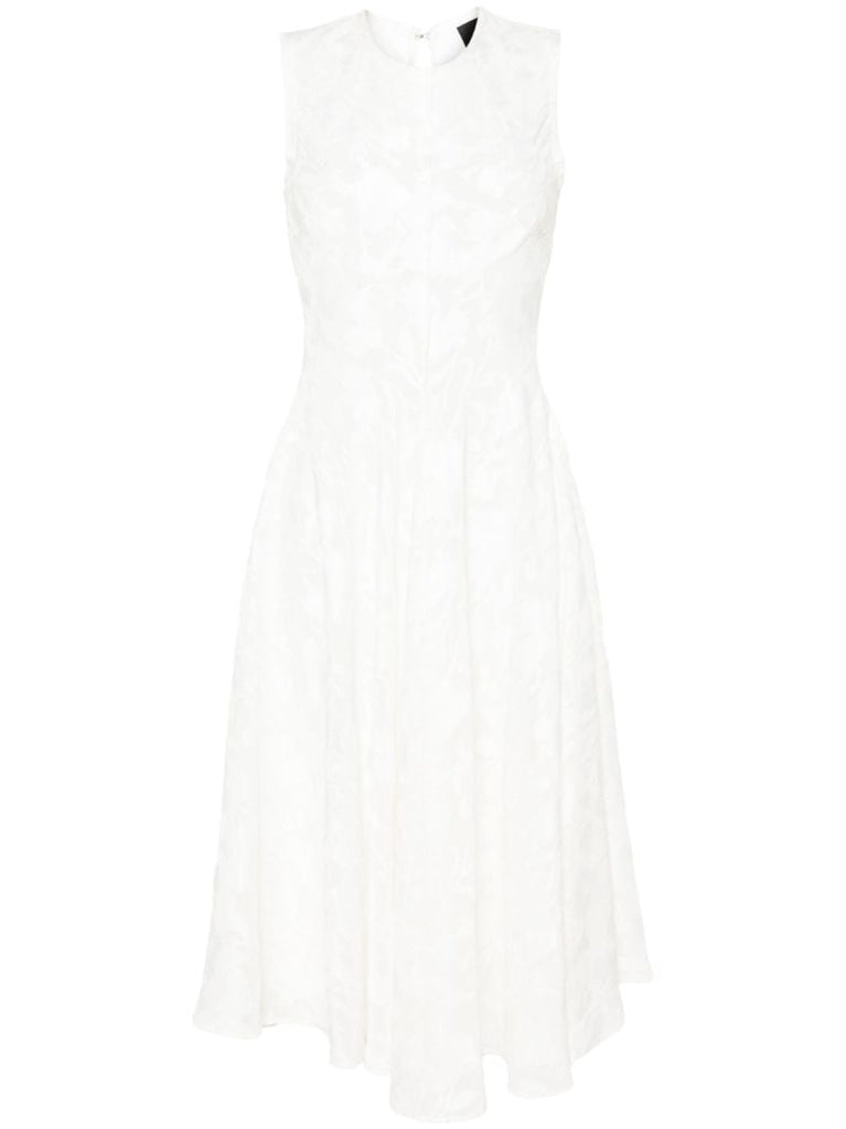 Neutral Chris Floral-jacquard Dress