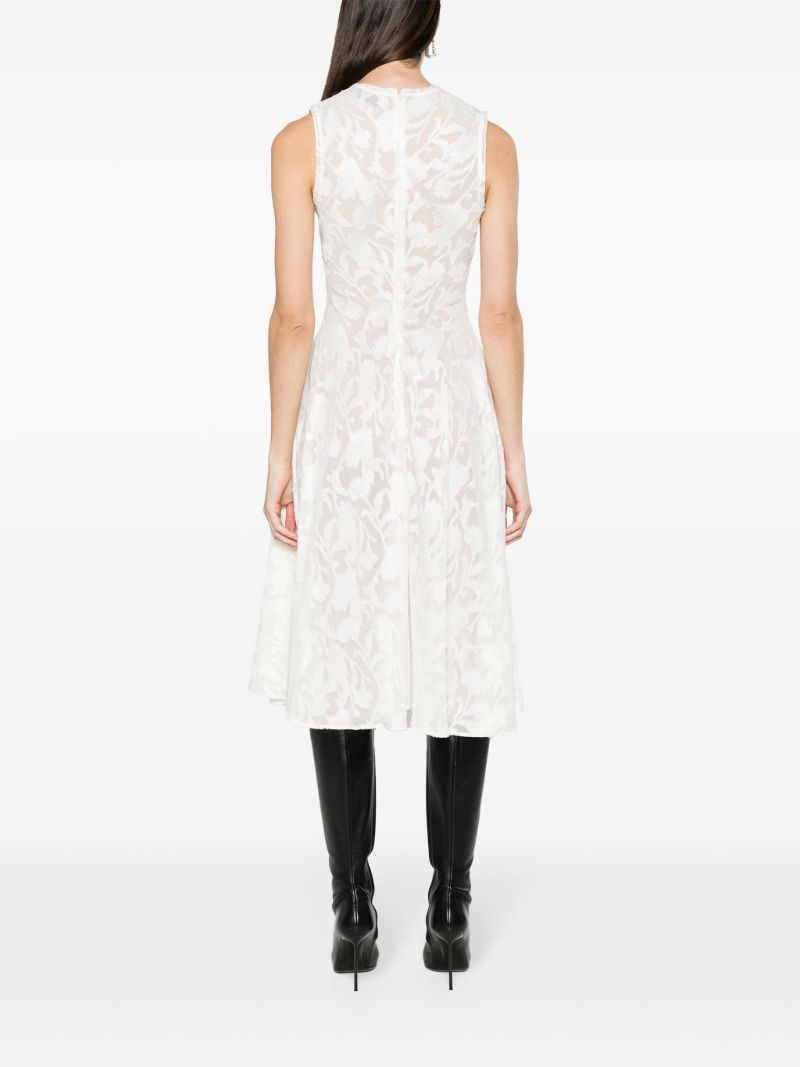 Neutral Chris Floral-jacquard Dress