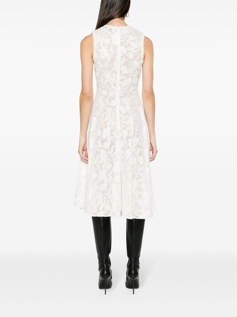Neutral Chris Floral-jacquard Dress