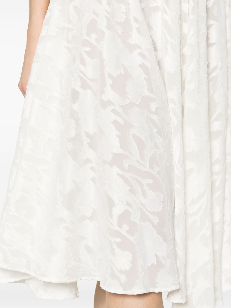 Neutral Chris Floral-jacquard Dress