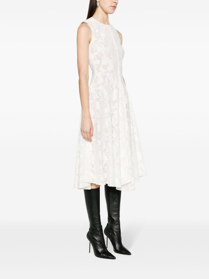 Neutral Chris Floral-jacquard Dress