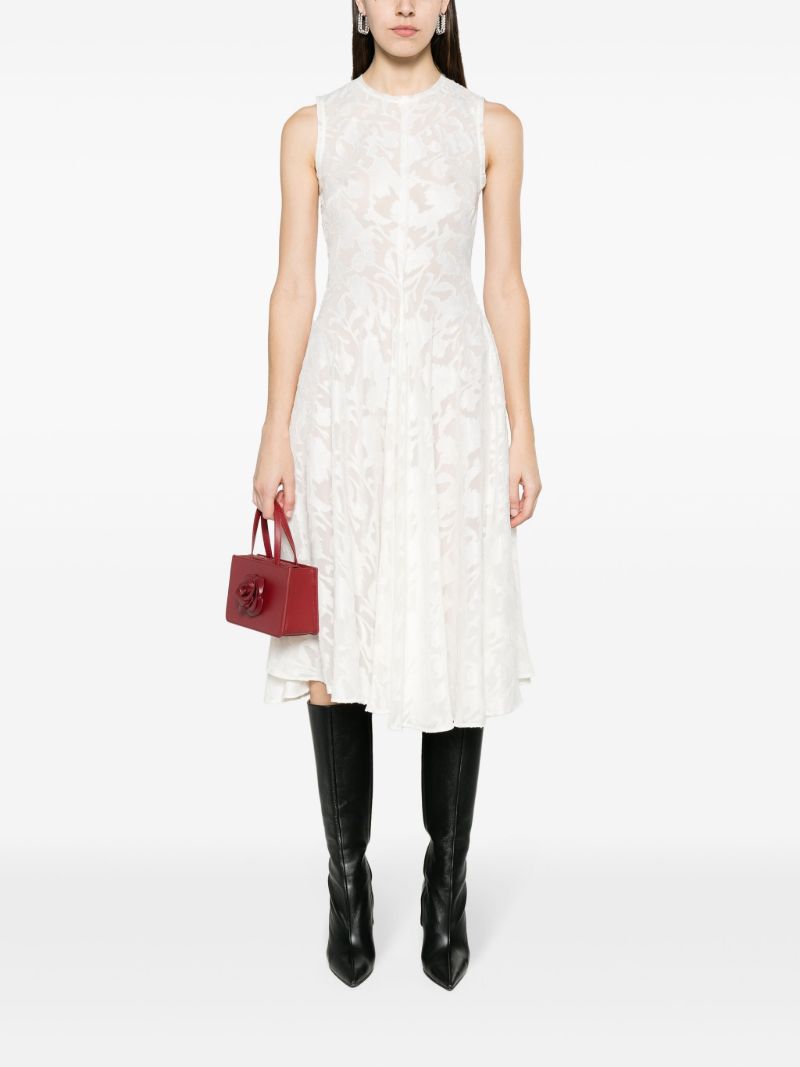Neutral Chris Floral-jacquard Dress