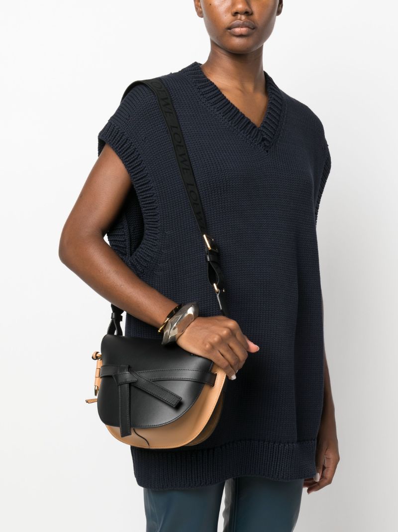 Black Gate Small Leather Cross Body Bag