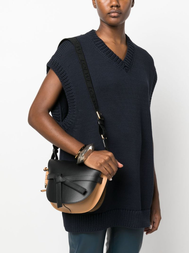 Black Gate Small Leather Cross Body Bag