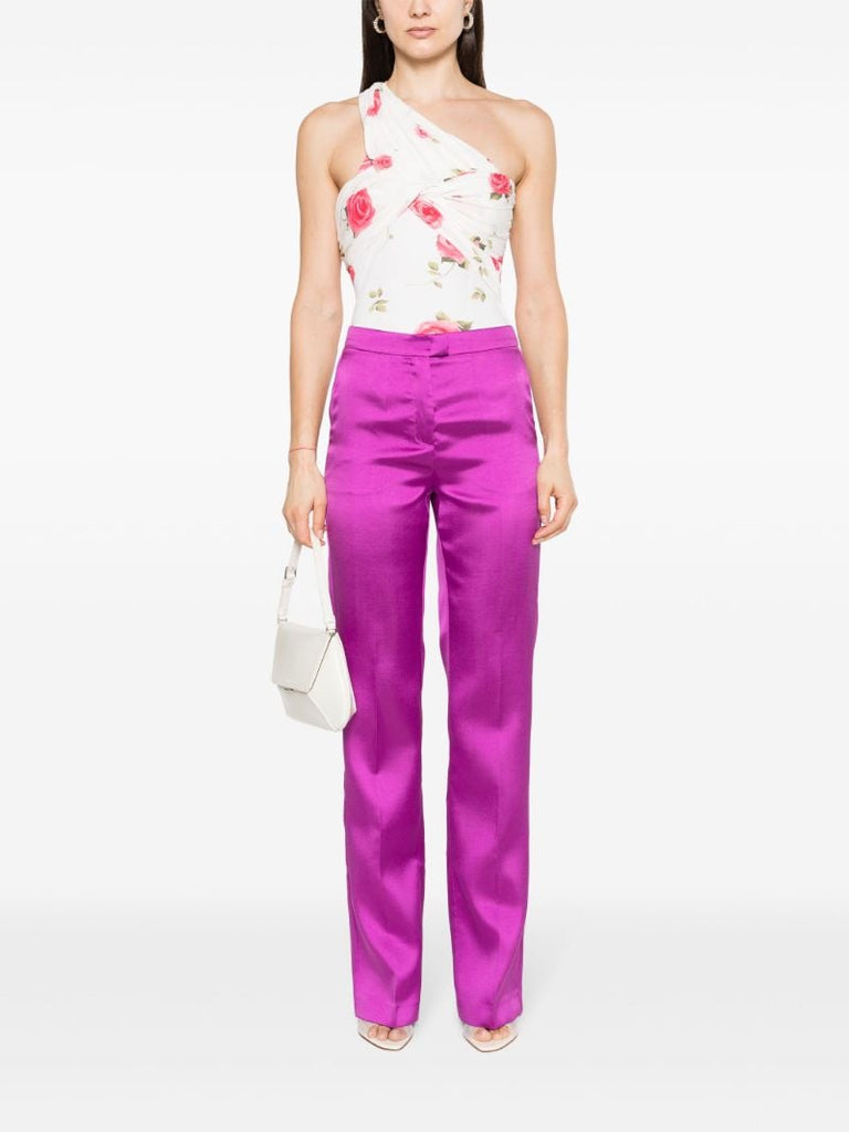 Purple Gladys Straight Tailored Trousers