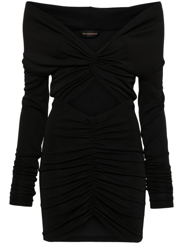 Black Kendall Ruched Minidress
