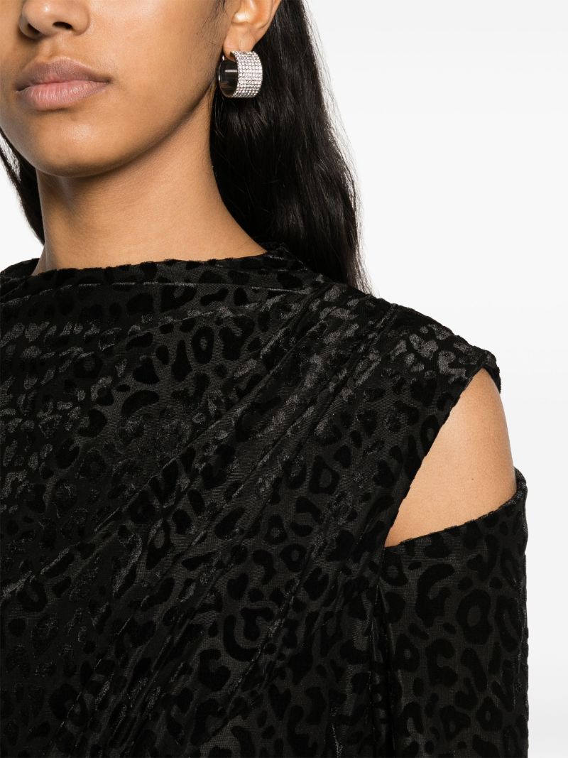 Black Leopard-pattern Maxi Dress