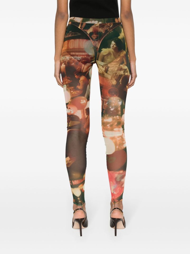 Orange Carly Graphic-print Leggings