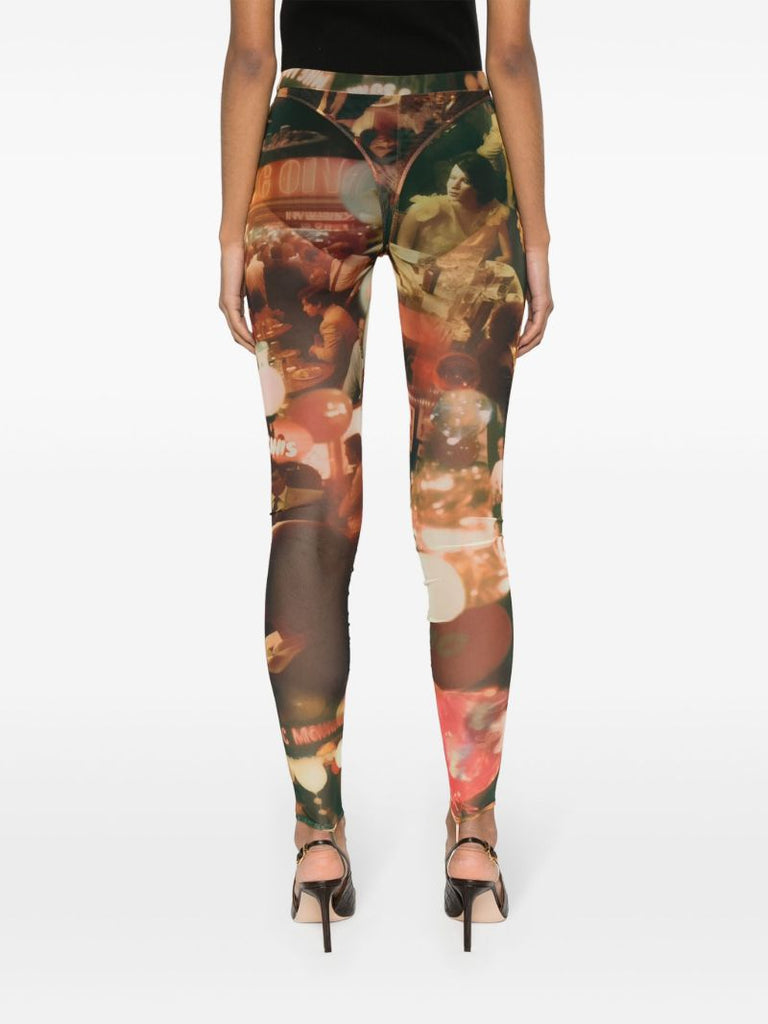 Orange Carly Graphic-print Leggings