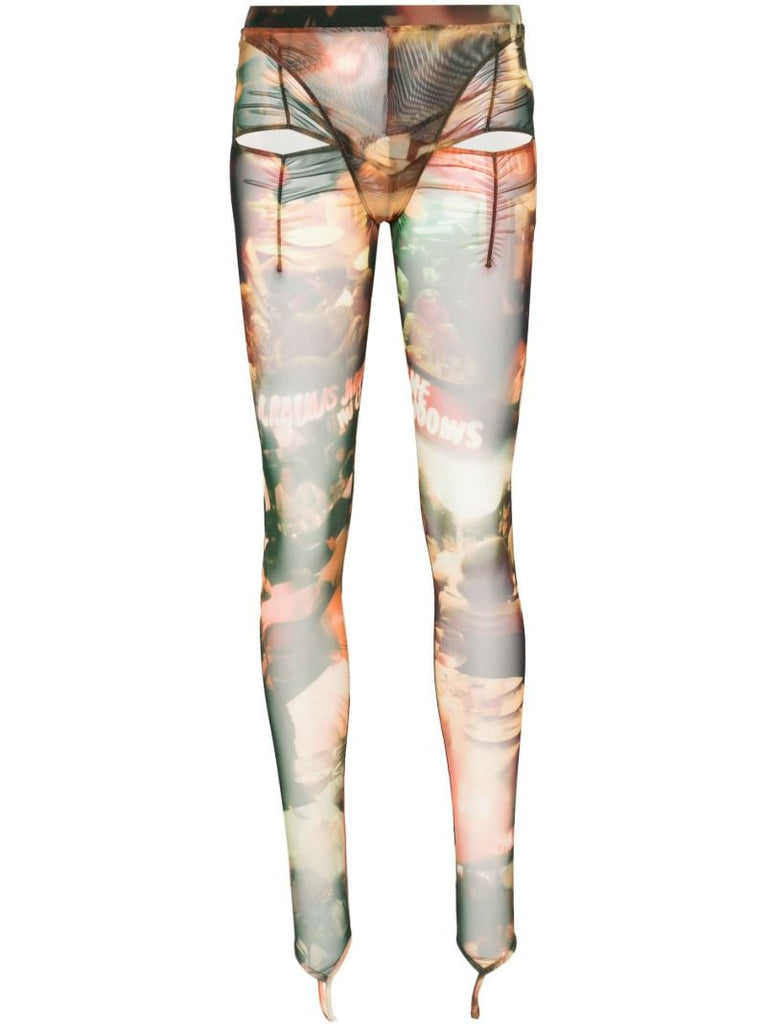 Orange Carly Graphic-print Leggings
