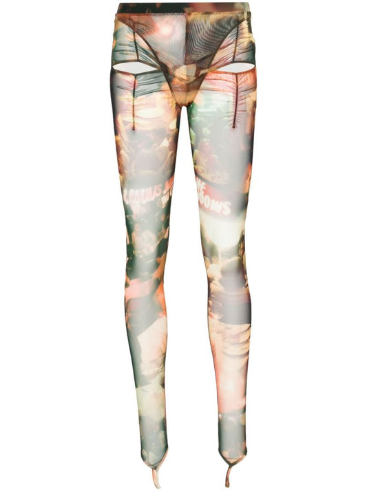 Orange Carly Graphic-print Leggings