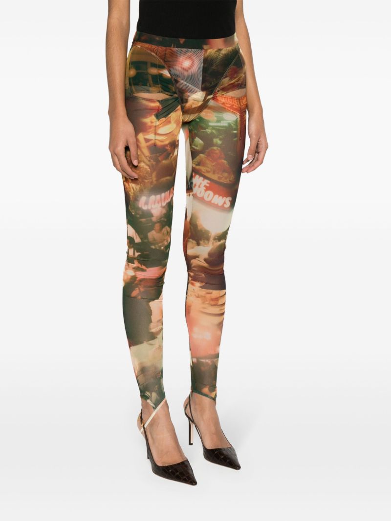 Orange Carly Graphic-print Leggings