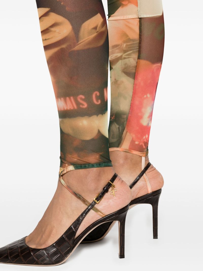 Orange Carly Graphic-print Leggings
