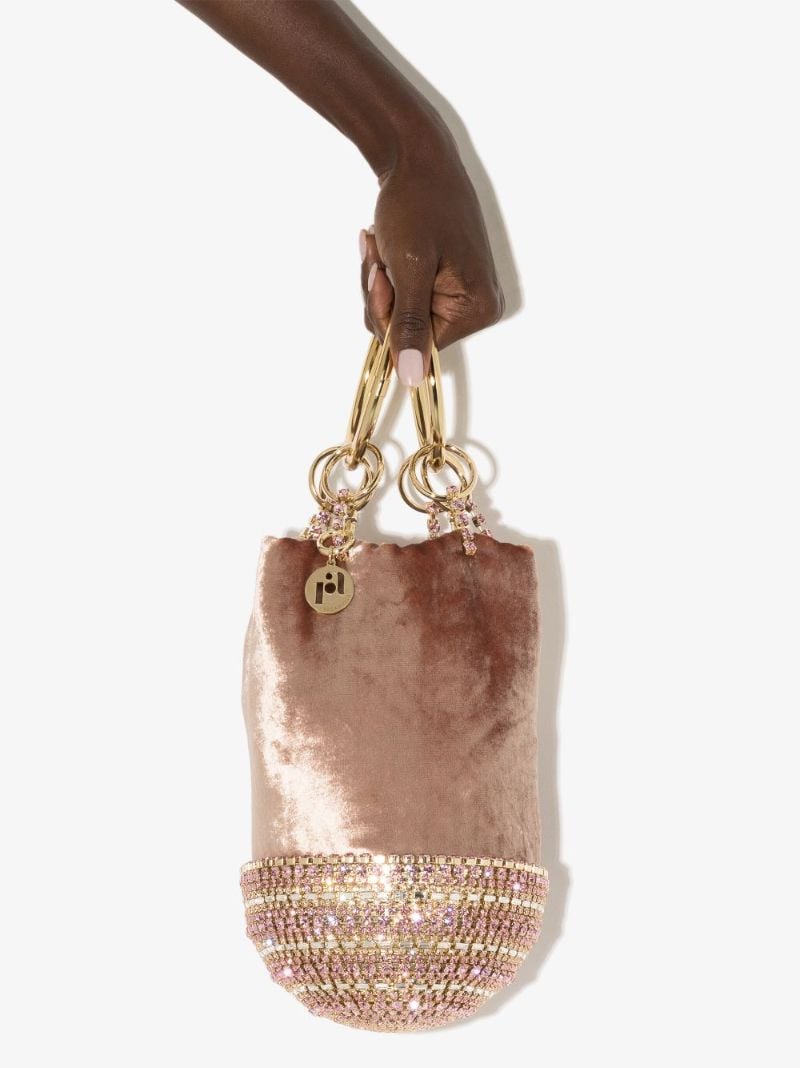 Pink Ghizlan Crystal Velvet Mini Bag