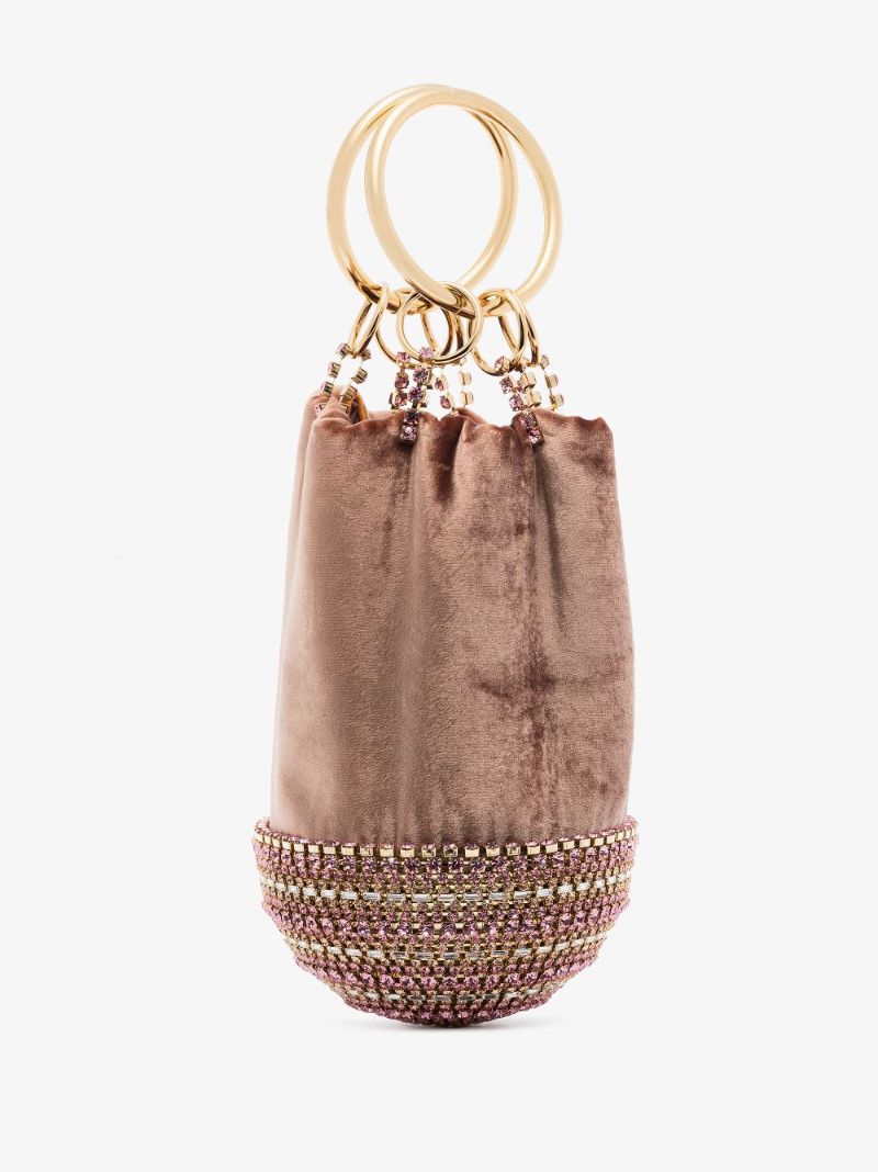 Pink Ghizlan Crystal Velvet Mini Bag