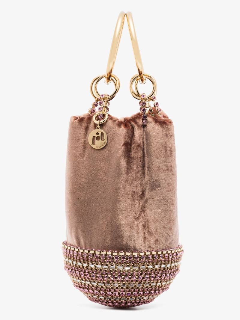 Pink Ghizlan Crystal Velvet Mini Bag